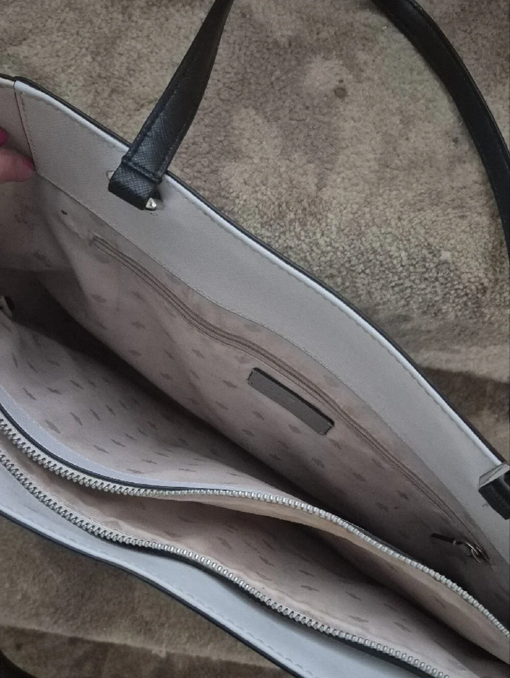 kate spade Gray and Black Tote Bag